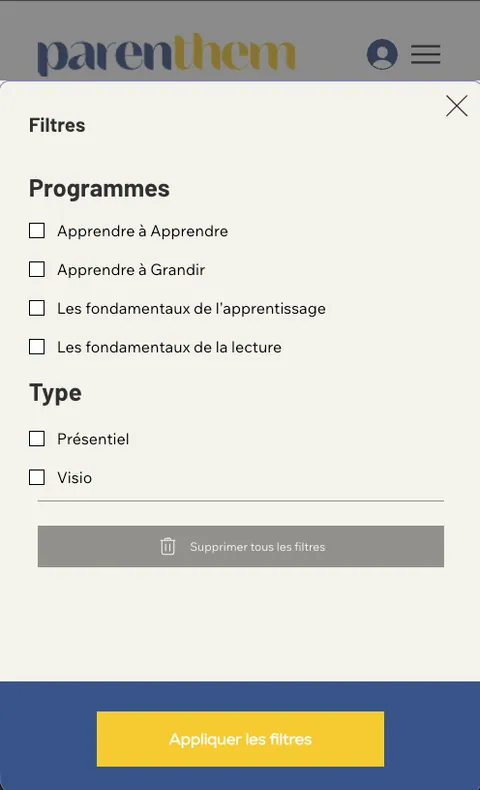 Inscription automatique aux séances APPRENTEM avec Wix Bookings et Velo