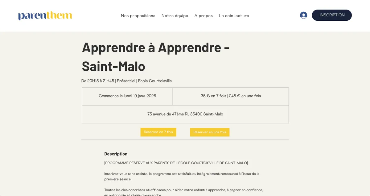 Gestion des abonnements récurrents APPRENTEM avec Wix Pricing Plans