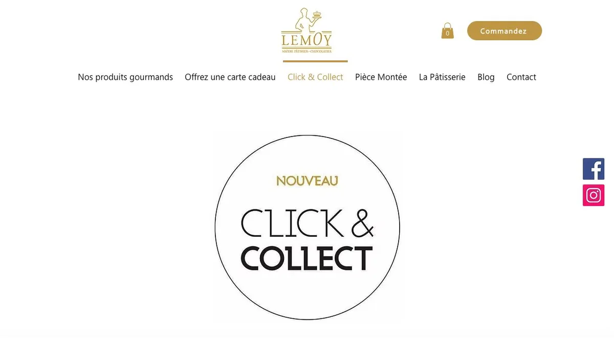 Parcours click and collect du site de la Pâtisserie Lemoy à Metz