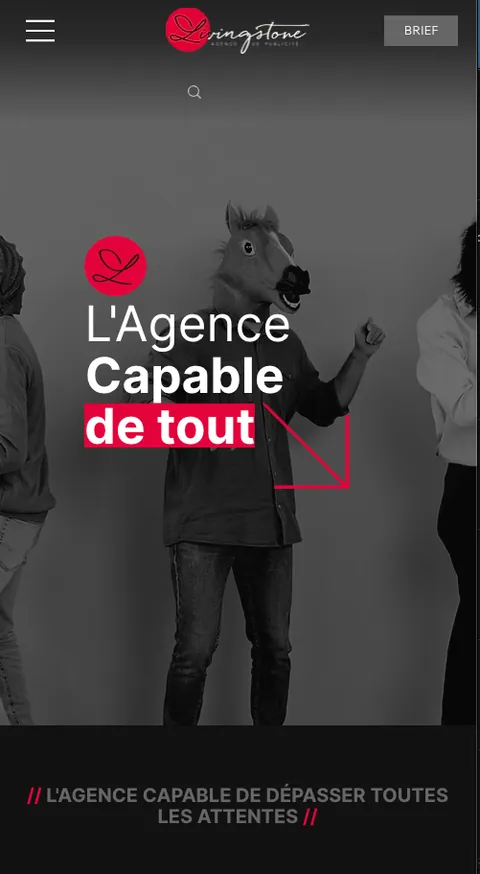 Page d’accueil du site Livingstone conçue avec Wix Studio