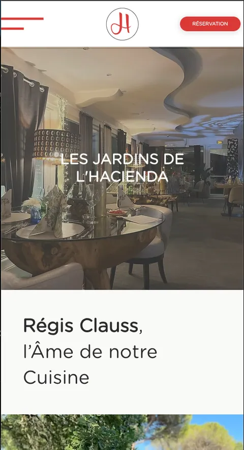 Présentation du restaurant Les Jardins de l’Hacienda sur Wix Studio