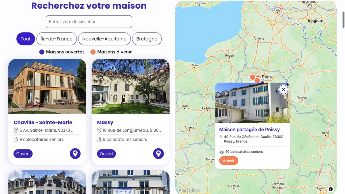 Marqueur et fiche interactive du module cartographique Chez Jeannette