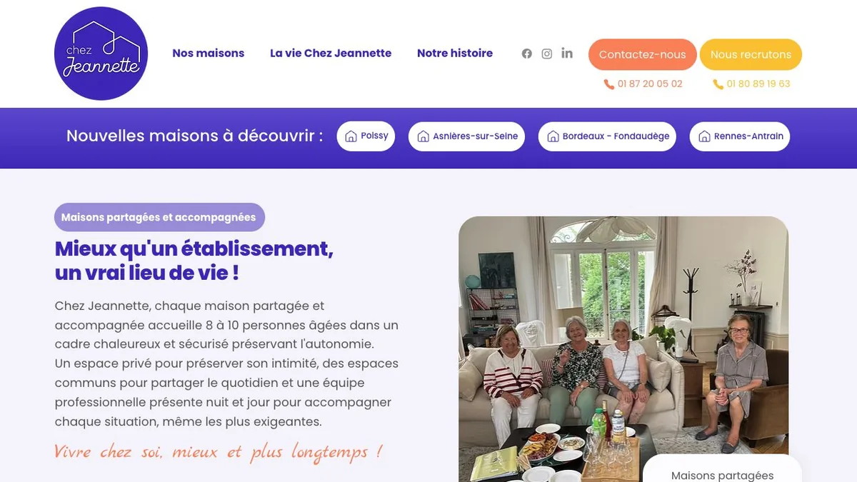 Site Wix Studio haut de gamme de Chez Jeannette
