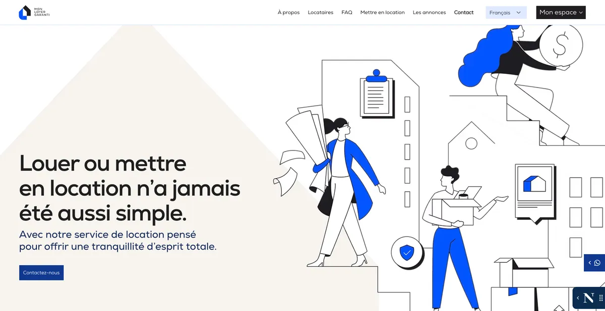 Plateforme métier Mon Loyer Garanti développée avec Wix Velo