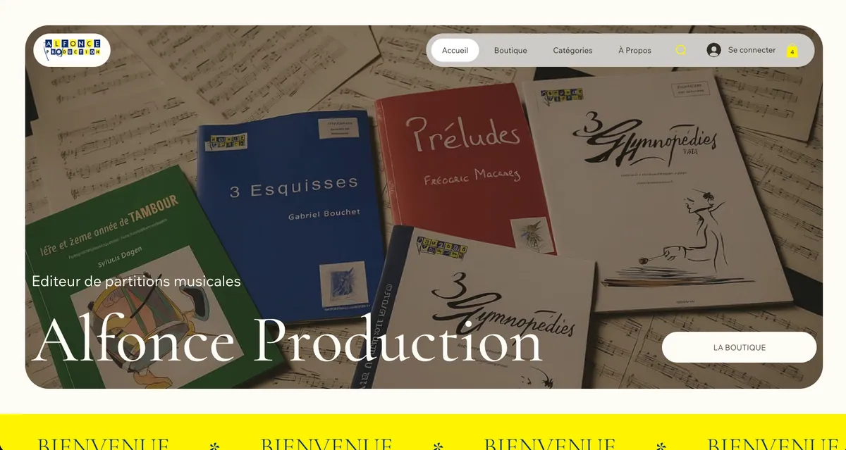 Refonte e-commerce Alfonce Production réalisée avec Wix Studio