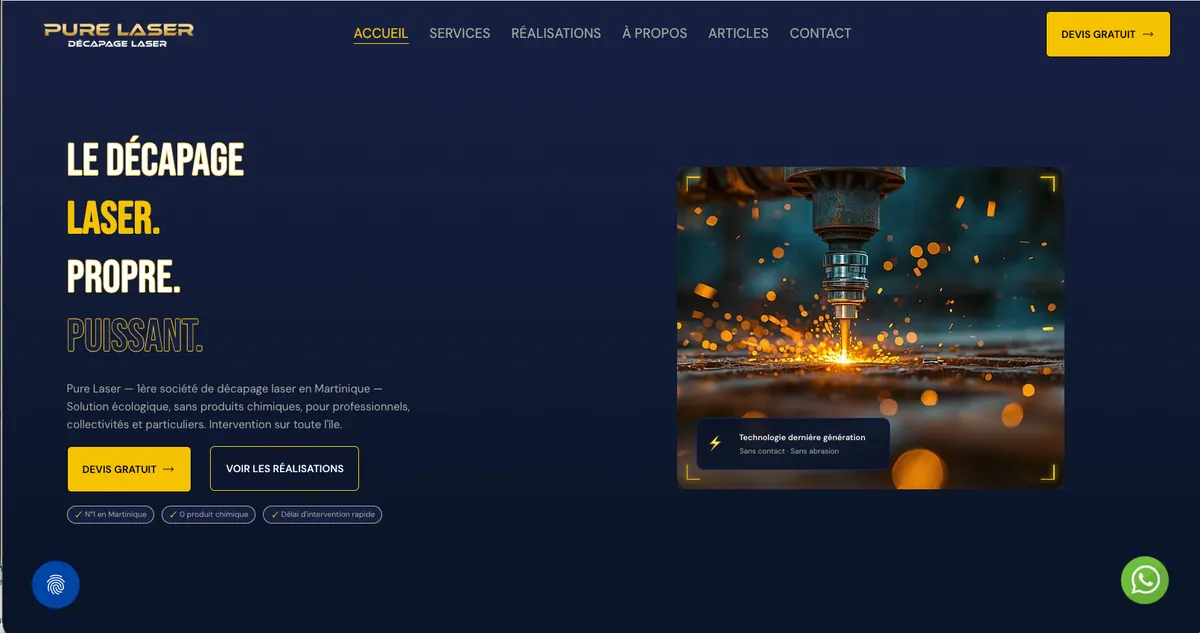 Refonte du site industriel PureLaser avec Wix Studio