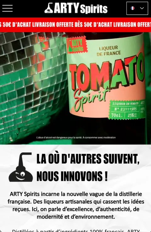 Carte interactive des points de vente Arty Spirits