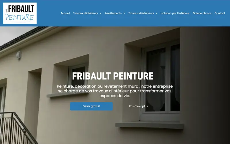 Ancienne page d’accueil du site Fribault Peinture