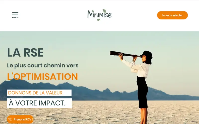 Ancienne page d’accueil du site Minimise