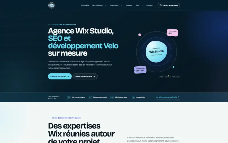 Nouvelle page d’accueil du site P’tit Kiwi, univers sombre premium
